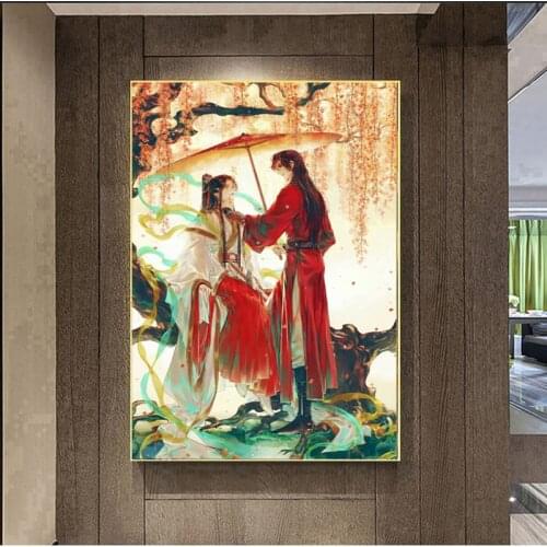 New 5D Diy Diamond Painting Tian Guan Ci Fu ,Full,Square,Round Diamond Embroidery Art Diamond Mosaic Anime Character,Home Art