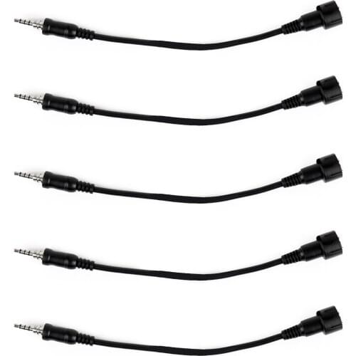 Artudatech 5Pcs 3.5mm Mini Din Plug Connector Cable For YAESU VX 6R 7R 170 Walkie Talkie Headset