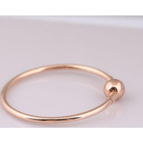 S925 Bracelets Bangles For Women Signature Rose Clasp fit Lady Beads Charms Penant