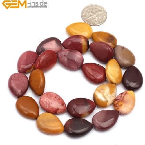 Gem-inside 13x18mm/18x25mm Natural Stone Beads Drop Mookaite Beads Red Botswana Agates Beads For Jewelry Making 15'' DIY Beads