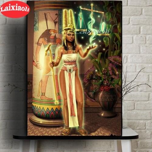 Diy full square round diamond painting Queen of egypt 5d diamond mazayka embroidery crystal Balance diamond decoration