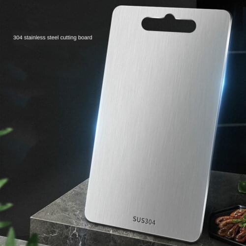 Home Use Double-sided Stainless Steel Chopping Board Rolling Panel Anti-mildew Cutting Board 304 Stainless Steel Cutting Board