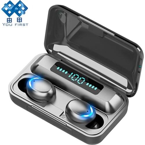 F9 Bluetooth Earphone Stereo Wireless Headphones with Microphone LED Display Power Bank TWS Earbuds Hansfree Headset for Mobile