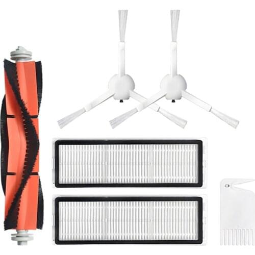 6 Pcs Main Brush Side Brushes Filter for Xiaomi Mijia 1C STYTJ01ZHM Robot Vacuum Cleaner Parts Accessories