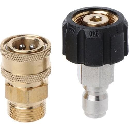 5000PSI Tool Daily Pressure Washer Adapter Set Quick Connect Couplers Kit M22 14MM Swivel to M22 Metric Fittings