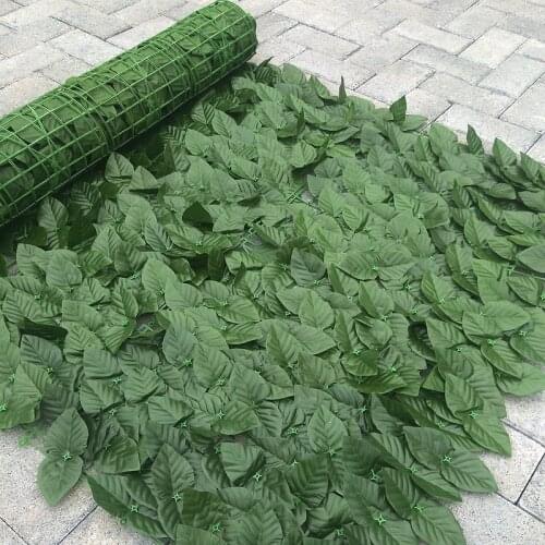 Artificial leaf fence net fake hedge leaf Balcony courtyard fence green decoration Cane fake plant