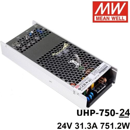 MEAN WELL UHP-750-24 110V/220V AC TO DC 24V 31.3A 60A 751.2W Single Output Switching Power Supply Fanless Design With PFC