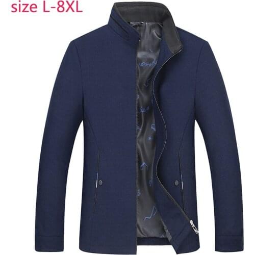 2019 New Spring Autumn Super Large Standing Collar Jacket Casual Loose Fashion High Quality Plus Size LXL2XL3XL4XL5XL6XL7XL8XL