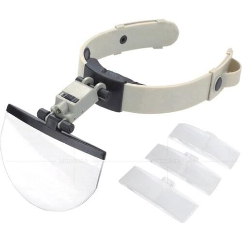 Four groups of multiple lenses LED head-mounted book reading newspaper embroidery tattoo magnifying glass