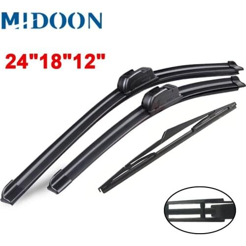 MIDOON Wiper Front & Rear Wiper Blades Set Kit For KIA Cee'd ceed ED 2010 - 2012 Windshield Windscreen 24"+18"+12"E2