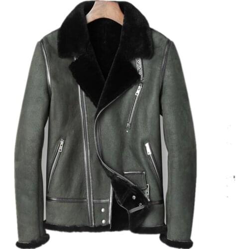 Genuine Leather Jacket Winter Jacket Men Real Sheepskin Coat for Men Natural Wool Fur Warm Coats Plus Size L18-4000 Y1685