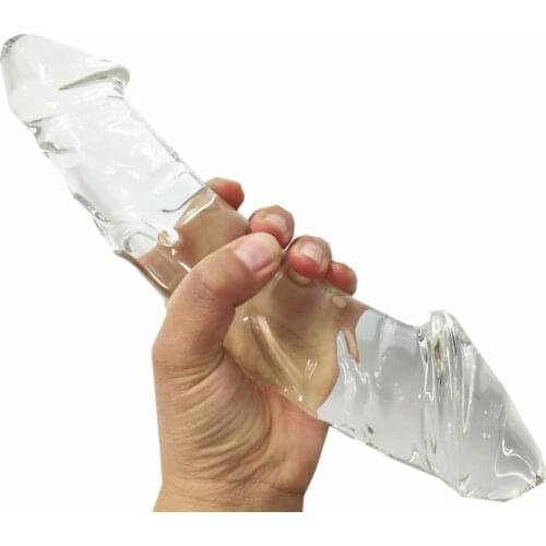 New huge double glass dildo dildo crystal anal long dildo butt plug G-spot female masturbation toy female male gay sex products