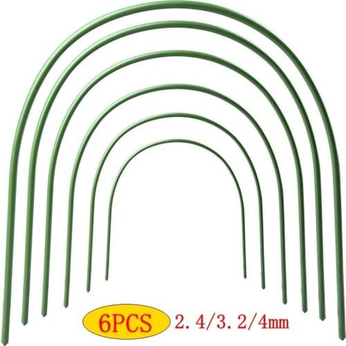 6 Pcs 2.4/3.2/4mm Greenhouse Hoops Plant Hoop Grow Garden Tunnel Hoop for Plant Cover Support Holder Agricultural Tools