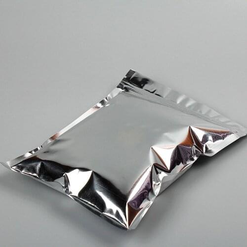 50 pcs One side Transparent & Foil zipper bag Top Feed Foil Zip lock Bags Food Pouches,Zipper Bag Width From 20cm to 30cm