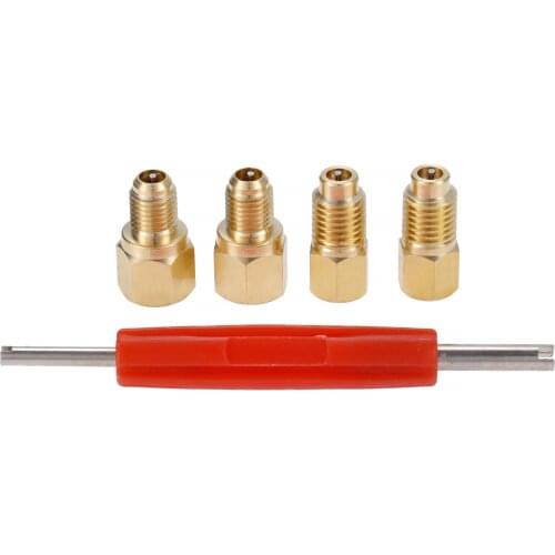 R12 R22 to R134a Adapters R134A Adapters Refrigerant Tank Adapter w/Valve Core Remover 1/4" Male to 1/2" Acme Female