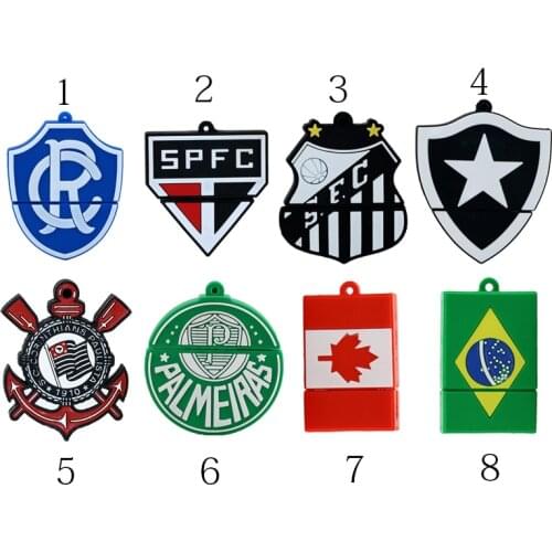 Personalized Cartoon 32GB 16GB 8GB World Cup Soccer Team Badge Usb Flash Drive Pen Drive Pendrive Usb Stick Memory Stick Storage