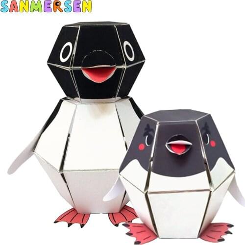 DIY Toys for Children Crafts Kids 3D Scrapbooking Kindergarten Origami Paper Penguin Bounce Family interaction Montessori Toys