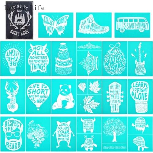 Lychee Life Animal Bear Butterfly Self-Adhesive Silk Screen Printing Stencil Mesh Transfers For Pillow Home Decoration Gifts