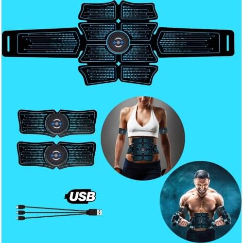 Fitness Machine Gym Muscle Electro Stimulator EMS Electrostimulator Abdominal Electric Massager Building Body USB Rechargable