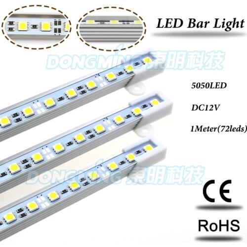 U/V Shape Aluminium Profile 1m LED luces Strip 5050 72leds DC 12V led luces bar light Home/Kitchen/Table/Jewelry Showcase Lamps