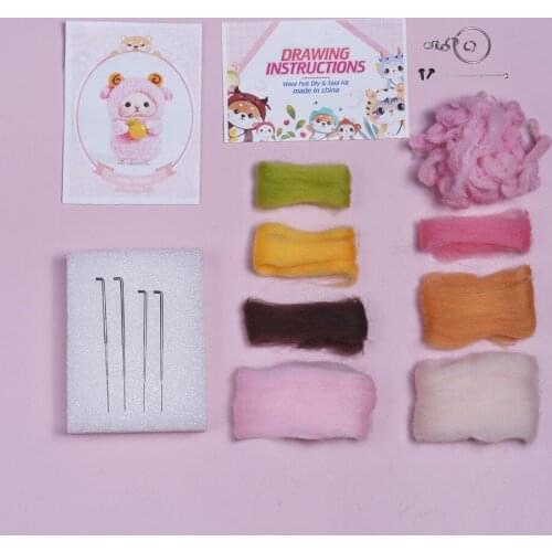 1Pcs Wool Felt Craft DIY Non Finished Poked Set Handcraft Kit For Needle Material Bag Pack