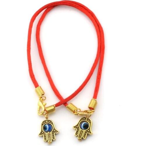 100pcs Kabbalah Red String w/Hamsa Hand & eye bead Kabbala Charms Bracelets SHL1230