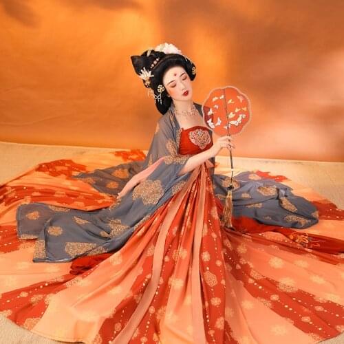 2021 women cosplay fairy costume hanfu coat chinese traditional ancient stage hanfu cloak chinese national folk dance costume