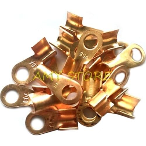 50Pcs 60A OT-60A Copper Battery Cable Wire Ring Lugs Eyelets Connector Terminal Crimping 4-16mm2 Wire