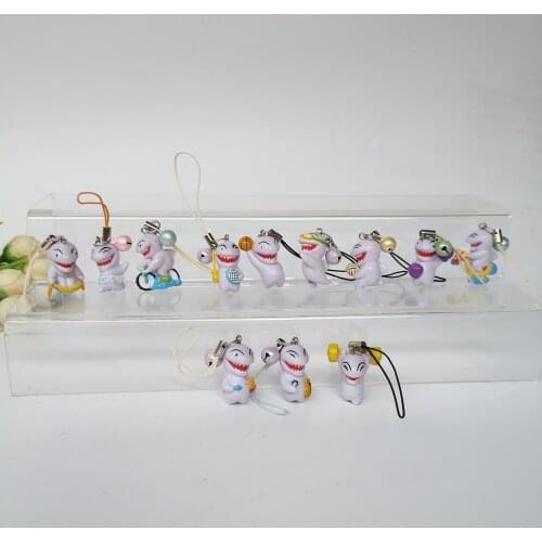 50pcs/lot Lovely Toys Cute Bell Sharks 3cm with Ropes Kids Dolls Keychains Bag Purse Pendant baby toys car decoration