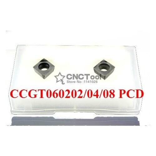 Free shipping 2PCS CCGT060202/ CCGT060204/ CCGT060208 PCD Diamond Inserts,CNC PCD Bits For Lathe Tools Inserts For SCLCR/SCK/SCF