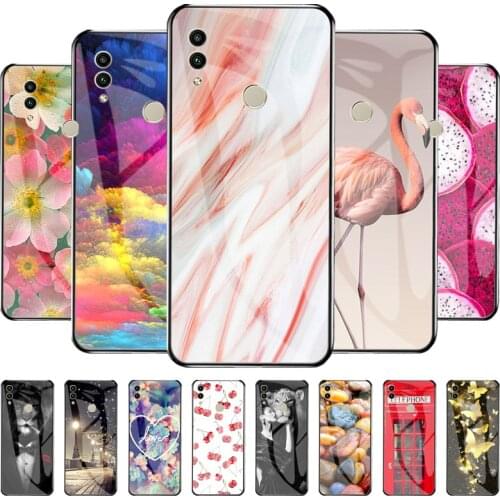 Tempered Glass Case For Huawei Honor 8C Case Hard Phone Cover For Huawei Honor8C BKK-L21 Protective Fundas Honor8 C Back Coques