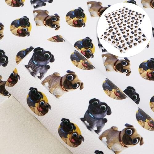 David accessories20*33cm Litchi Character Cartoon Print Synthetic Leather Faux Leather Fabric for Bows DIY Materials,1Yc9596