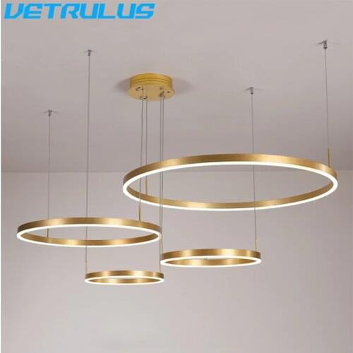 Decorative Led Ceiling Lamps Rings Modern Chandelier Lighting Fixtures For Living Room Lustre Home Decor Hanging Light Fixture