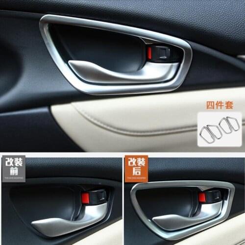 For Honda Civic 2016 4PCS Car Door Interior Handle Bowl Protector Cover Trim Molding ABS Chrome Car Styling