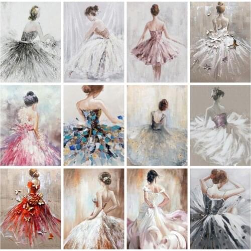 Huacan Diy Diamond Painting Girl Home Decoration Diamond Embroidery Dancer Mosaic Portrait Beauty Handmade Gift Diamond Art