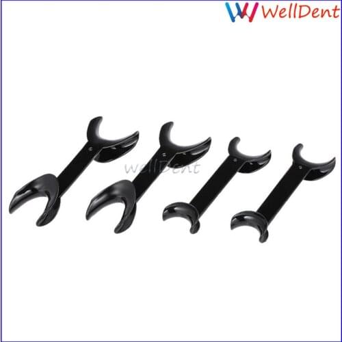 4 Pcs Dental Intraoral Opene Cheek Lip Retractor Double-headed T-Shape Opener Black Dental Instrument Dentist