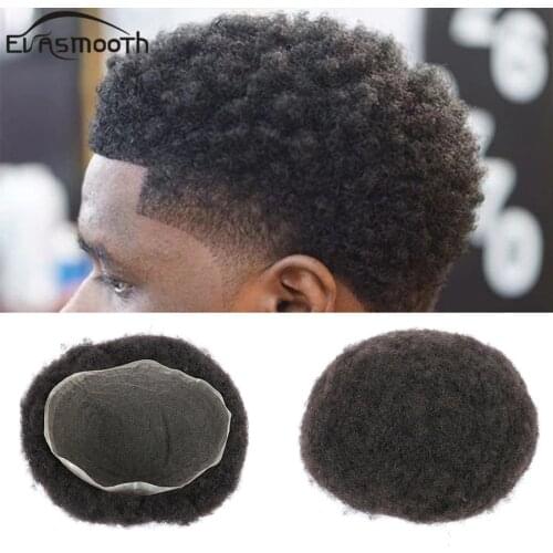 Full Lace Humana Masculina Men Toupee Human Hair Wigs Afro Kinky Curly Wig Swiss Lace Wig Real Hair Replacement System