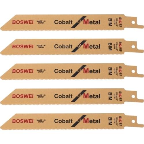 5Pcs/set S922EF 152mm 6" Reciprocating Saw Blades BIM Reciprocating Sabre Saw Blades Set Flexible For Metal %328/328