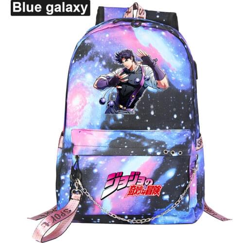 New Jos Wonderful Adventure Prints Backpack Boys Girls Kids School Bag Bookbag USB Chain Men Bagpack Shoulder Travel Bags