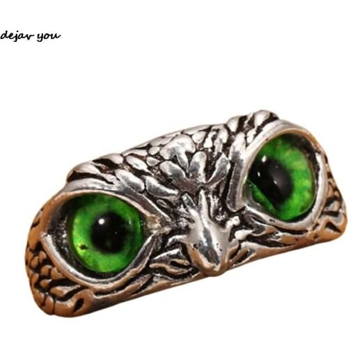 Multicolor Eyes Men Women Engagement Wedding Rings NEW Retro Cute Simple Design Owl Ring Jewelry Gifts Resizable