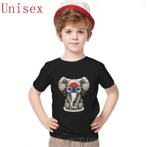 Baby Elephant with Glasses and South Korean Flag clothes vetement kids clothes boys Latest popularity Unique Formal Stylish
