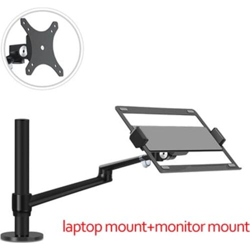 OL-1S 360 Rotation Aluminum Alloy 2 in 1 monitor arm mount stand and Laptop Stand Holder Dual Arm Office Desktop Lapdesk Bracket