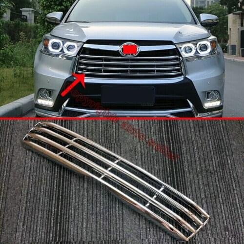 ABS Chrome Front Grille Cover Trim For Toyota Highlander 2014-2017