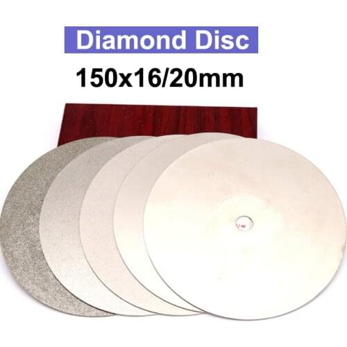 6 inch 150mm 16mm/20mm Arbor Diamond coated Flat Lap Disc Wheel Jewelry grinding polishing disc Tool 80-3000 Grit