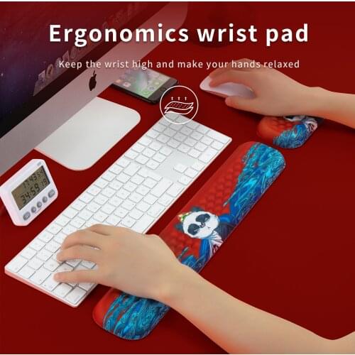Keyboard Wrist Rest Pad Padded Memory Foam Hand Rest with Panda Pattern Support for Office,computer,Laptop, Comfortable Typing