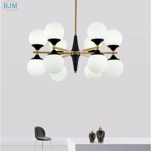 Nordic Post-modern Chandelier Lighting Milk White Glass Ball Designer Magic Bean Chandeliers Lamps Living Room Bedroom Luminaria