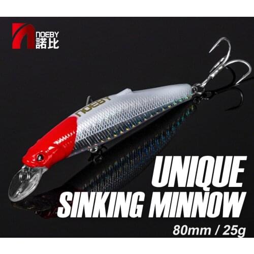 NOEBY NBL9447 Fishing Lure Sinking Minnow Artifical Hard Bait Wobblers Deep Multicolor Hook Laser