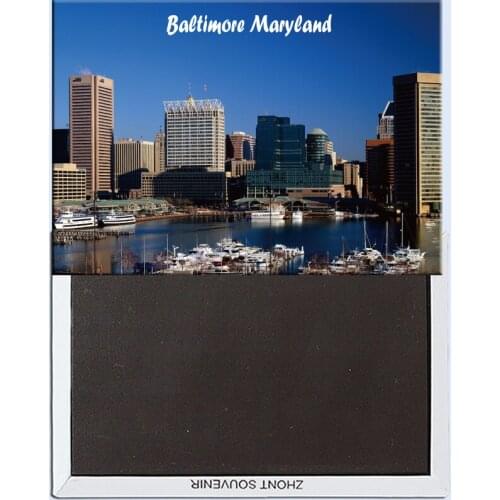 Inner Harbor, Baltimore, Maryland, Magnetic Refrigerator Affixed With Tourist Souvenirs 24724