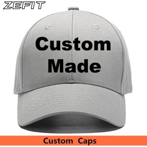 Zefit Low MOQ Custom Baseball Caps snap strap back closure Hat Women Size Cotton Adjustable Curved brim Bill Custom Trucker Hat