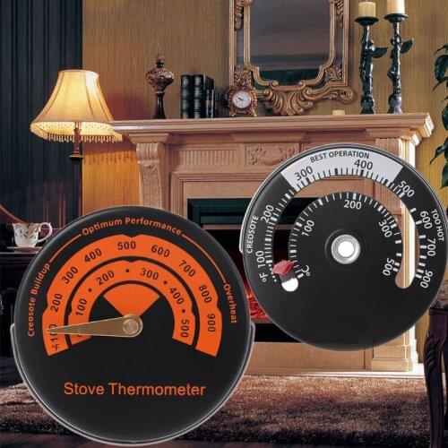 1PC Alloy Magnetic Stove Flue Pipe Thermometer - Round Temperature Gauge For Wood Burner 2 Types